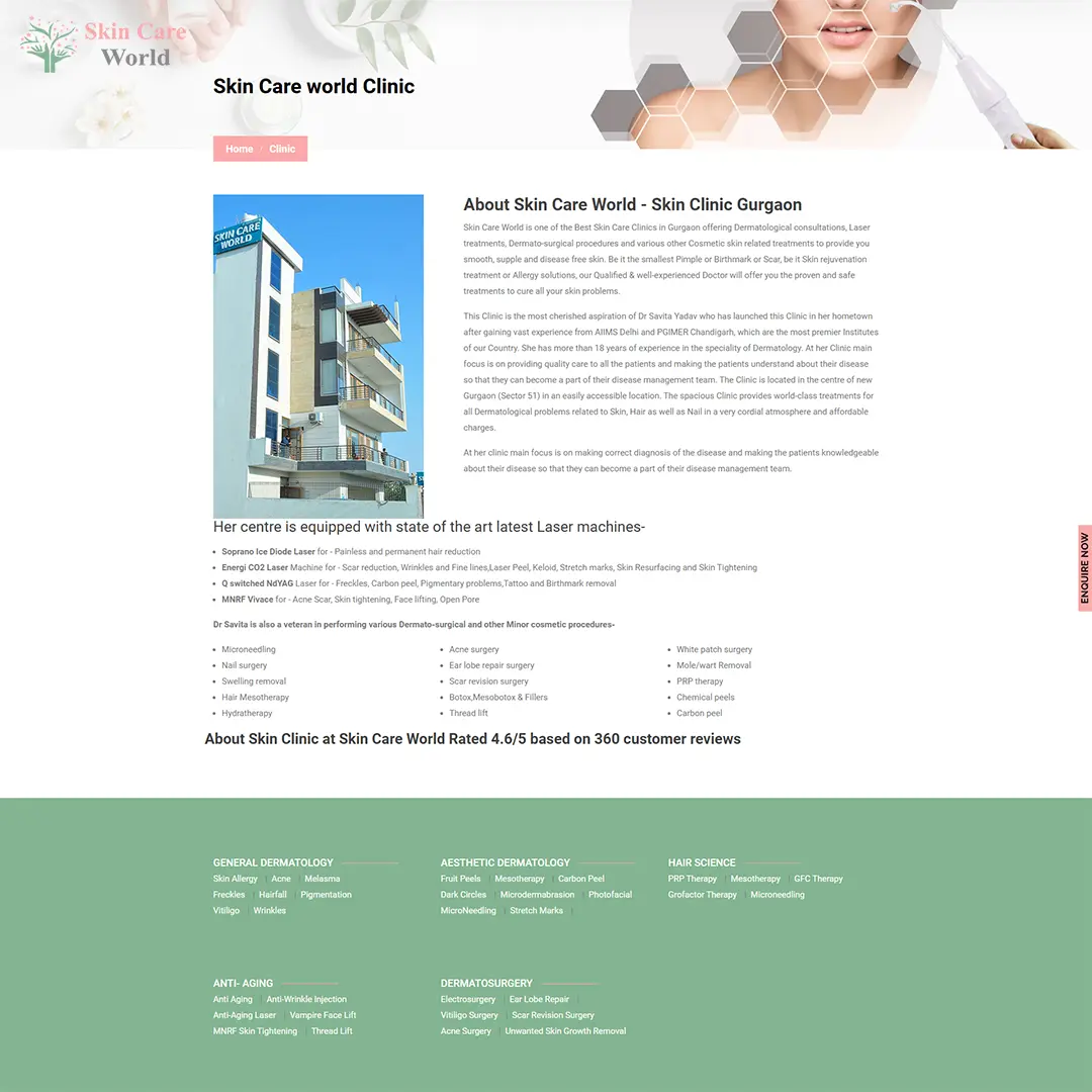 Digital Marketing for Skin Care World Clinic