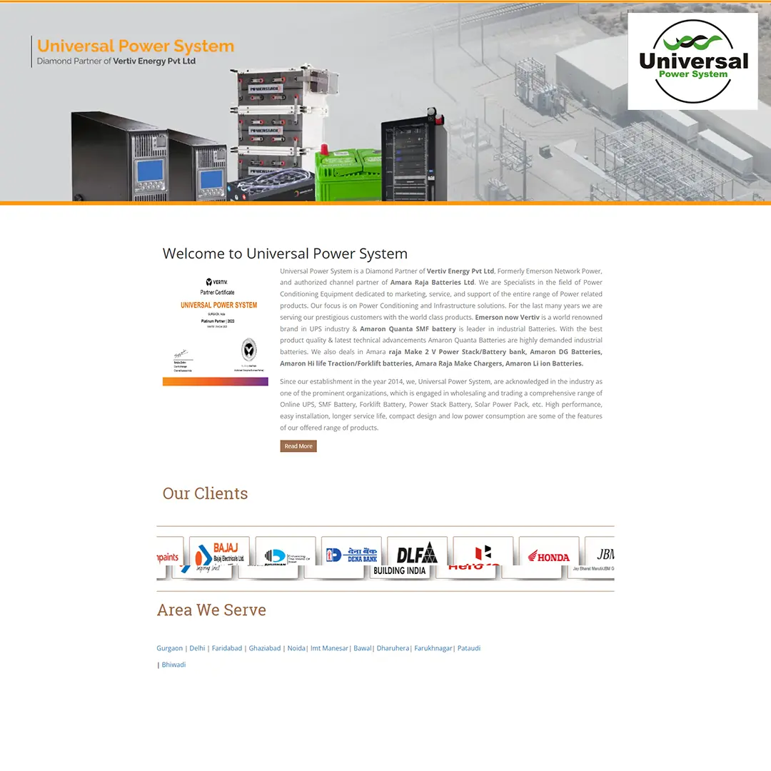 Digital Marketing for Universal Power System